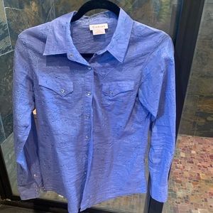 Ariat sheer purple button down